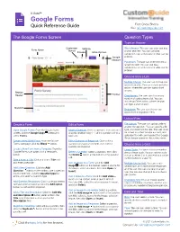 Google Forms Quick Reference
