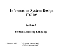 Information System Design IT60105