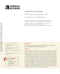 Linking Language and Cognition in Infancy