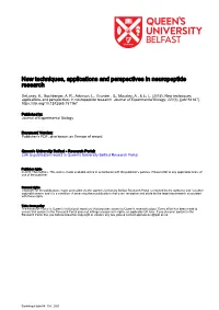 New Techniques, Applications and Perspectives in Neuropeptide Research