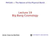 Lecture 19 Big Bang Cosmology