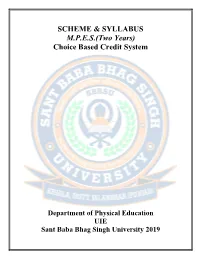 SCHEME & SYLLABUS MPES(Two Years)
