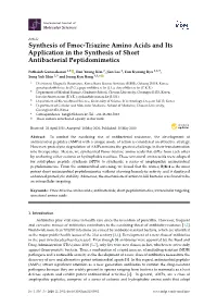 Synthesis of Fmoc-Triazine Amino Acids and Its Application in the Synthesis of Short Antibacterial Peptidomimetics