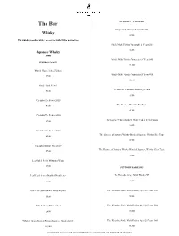 The Bar Menu