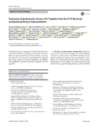 2017 Update from the ICTV Bacterial and Archaeal Viruses Subcommittee