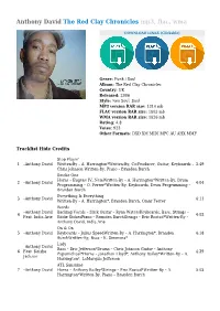 Anthony David the Red Clay Chronicles Mp3, Flac, Wma