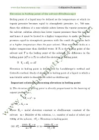 Elevation in Boiling Point of the Solvent (Ebullioscopy)