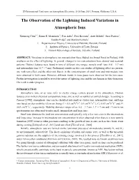 The Observation of the Lightning Induced Variations in Atmospheric Ions