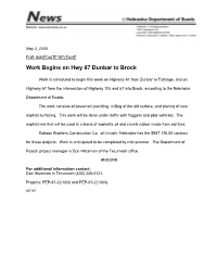 Work Begins on Hwy 67 Dunbar to Brock