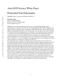 Astro2020 Science White Paper Primordial Non-Gaussianity