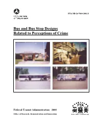 Bus and Bus Stop Designs Related to Perceptions of Crime