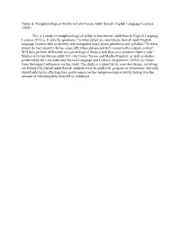 Davis, S. Metaphonological Ability in Low-Literate Adult Somali English Language Learners (2009)