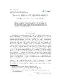 Jacobson Radical and Nilpotent Elements