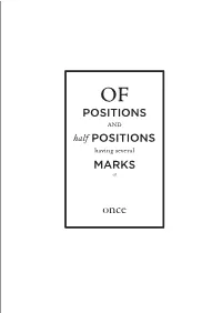 OF POSITIONS and Half POSITIONS Having Several MARKS At