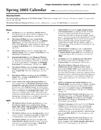 Oregon Humanities Center | Spring 2005 Calendar : Page C1