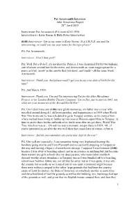 Pat Arrowsmith Interview After Hiroshima Project 28Th April 2015
