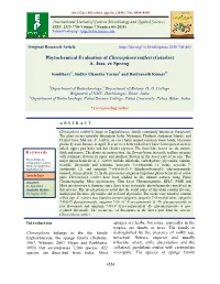 Phytochemical Evaluation of Chrozophora Rottleri (Geiseler) A