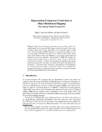 Representing Uniqueness Constraints in Object-Relational Mapping the Natural Entity Framework