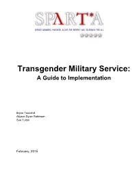 Transgender Military Service: a Guide to Implementation