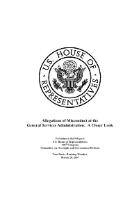 Allegations of Misconduct at the General Services Administration: a Closer Look