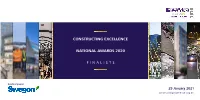 Constructing Excellence National Awards 2020 Finalists