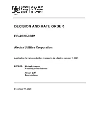 Decision and Rate Order for Alectra 2021