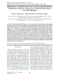 Home Range and Habitat Selection in the Eastern Box Turtle (T )