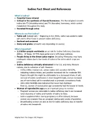 Iodine Fact Sheet & References