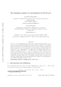 On Absolute Points of Correlations in PG $(2, Q^ N) $