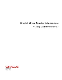 Oracle® Virtual Desktop Infrastructure Security Guide for Release 3.5