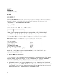 DDAVP Nasal Spray Is Provided As an Aqueous Solution for Intranasal Use