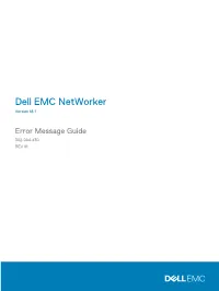 Networker Error Message Guide Provides Information on Common Networker Error Messages