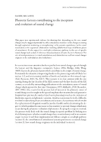 Phonetic Factors Contributing to the Inception and Evolution of Sound Change