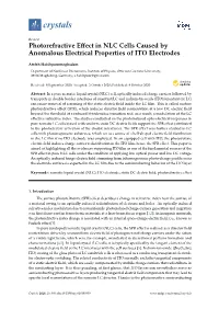 Photorefractive Effect in NLC Cells Caused by Anomalous Electrical