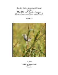 Species Status Assessment Report for the Macgillivray's Seaside Sparrow