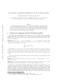 An Adiabatic Quantum Algorithm for the Frobenius Problem