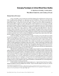 Emerging Paradigms in Critical Mixed Race Studies G