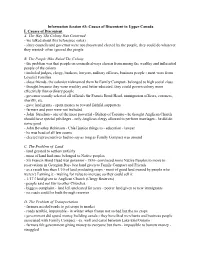 Information Session #3: Causes of Discontent in Upper Canada I