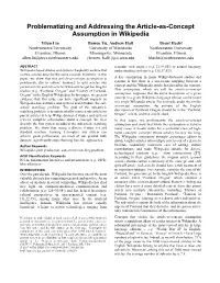Problematizing and Addressing the Article-As-Concept