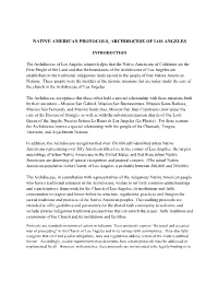 Native American Protocols, Archdiocese of Los Angeles