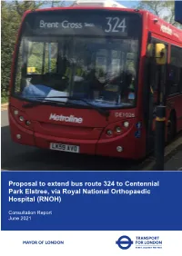 Proposal to Extend Bus Route 324 Consultation Report
