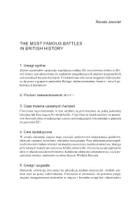 The Most Famous Battles in British History