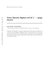 Vertex Operator Algebras and 3D N = 4 Gauge Theories