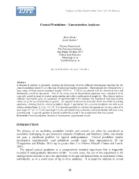 Conical Pendulum – Linearization Analyses