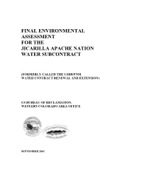 Final Environmental Assessment for the Jicarilla Apache Nation Water Subcontract