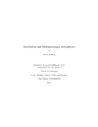 Gravitation and Multimessenger Astrophysics Imre Bartos