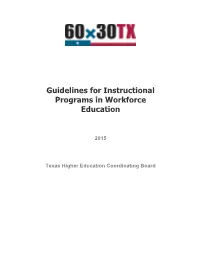 Guidelines for Instructional Programs in Workforce Education (GIPWE)