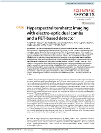 Hyperspectral Terahertz Imaging with Electro-Optic Dual Combs and a FET-Based Detector
