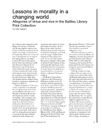 Lessons in Morality in a Changing World Allegories of Virtue and Vice in the Baillieu Library Print Collection Amelia Saward