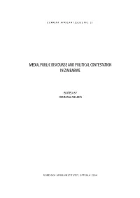 Media, Public Discourse and Political Contestation in Zimbabwe